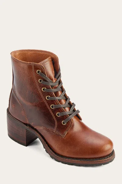 The Frye Company Frye Sabrina 6g Lace-up Boots In Cognac