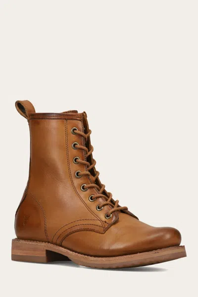 The Frye Company Frye Veronica Flex Combat Booties In Caramel