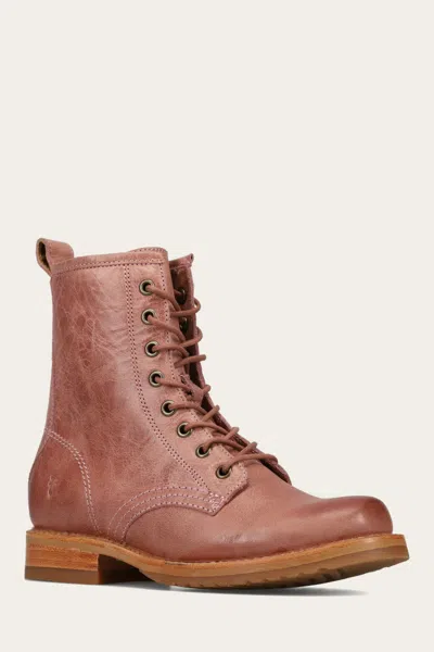 The Frye Company Frye Veronica Flex Combat Booties In Woodrose
