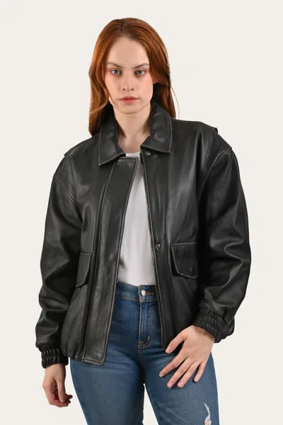 The Frye Company Harper Oversized Bomber In Black