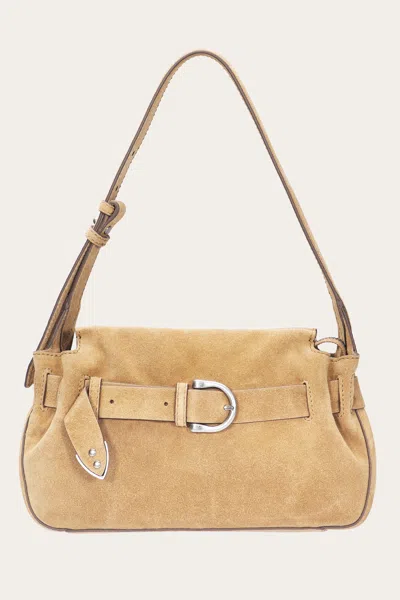 The Frye Company Heather Suede Shoulder In Beige