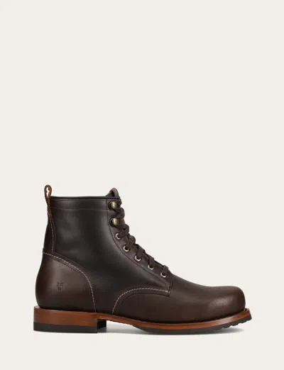 The Frye Company Hudson Workboot Plain Toe Boots In Bourbon
