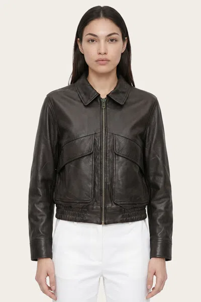 The Frye Company Kacey Cropped Barn Jacket In Brown