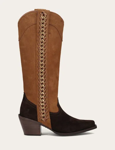 The Frye Company Laila Tall Chain Boots In Brown