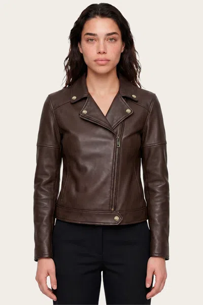 The Frye Company Loretta Biker Jacket In Brown