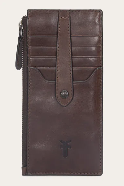 The Frye Company Melissa Snap Card Wallet In Dark Brown
