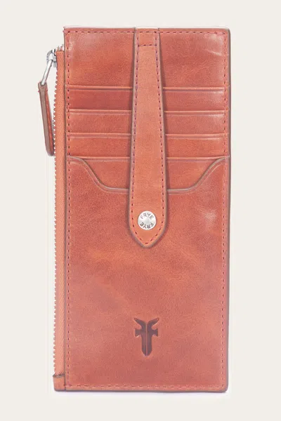 The Frye Company Melissa Snap Card Wallet In Persimmon