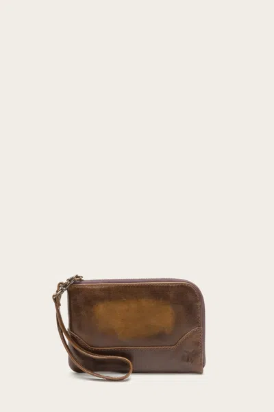 The Frye Company Melissa Wristlet In Dark Brown