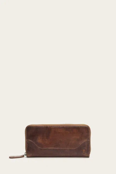 The Frye Company Melissa Zip Wallet In Cognac
