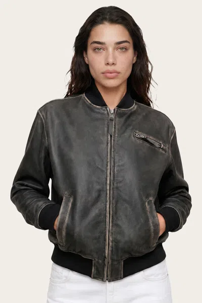 The Frye Company Monroe Bomber Jacket In Black