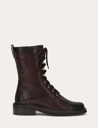 The Frye Company Phoebe Combat Boots In Chocolate