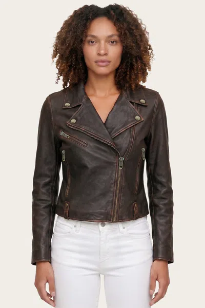 The Frye Company Theresa Biker Jacket In Brown