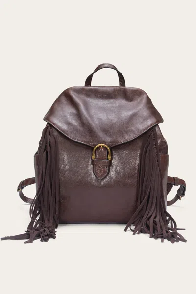 The Frye Company Willow Fringe Backpack In Dark Brown