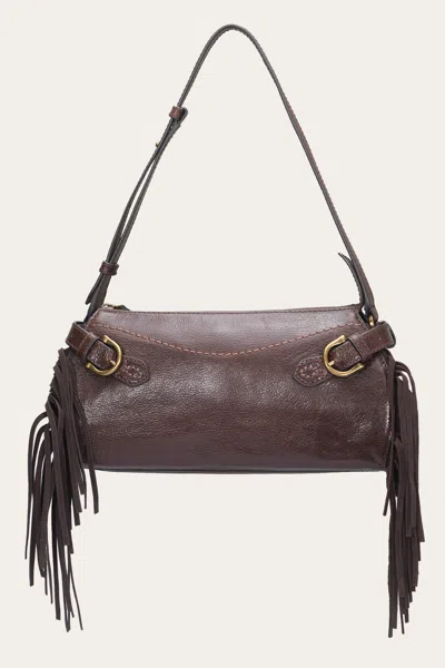 The Frye Company Willow Fringe Shoulder In Dark Brown