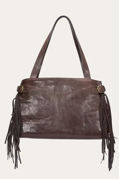The Frye Company Willow Fringe Tote In Dark Brown
