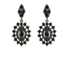 The Gala Women's Black Midnight Marquise Halo Earrings In Black
