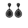 The Gala Women's Black Midnight Pear Halo Drop Earrings In Black