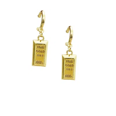 The Gala Women's Gold Bar Charm Drop Earrings