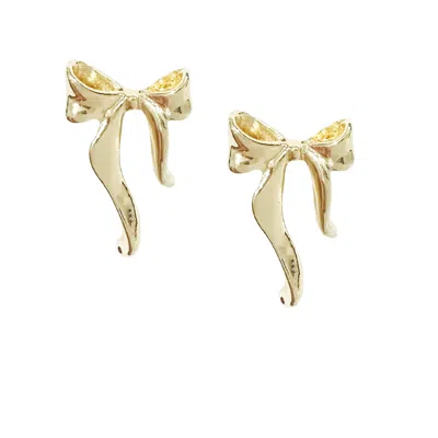 The Gala Women's Gold Bow Drop Stud Earrings