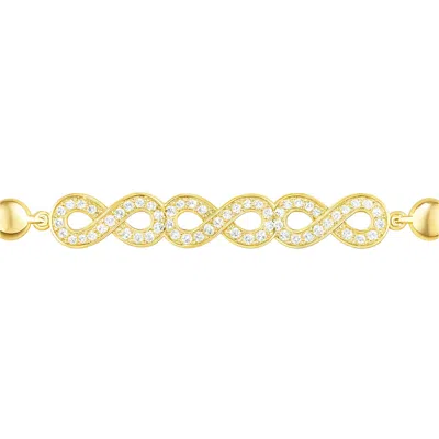 The Gala Women's Gold Infinity Wave Crystal Bracelet