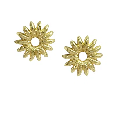The Gala Women's Gold Open-center Sunburst Stud Earrings