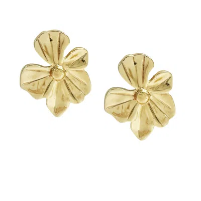 The Gala Women's Gold Sculpted Flower Statement Stud Earrings