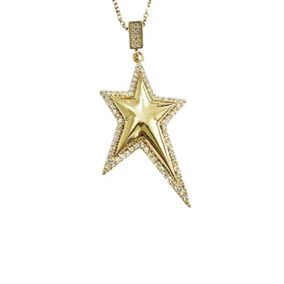 The Gala Women's Gold Shooting Star Statement Pendant Necklace