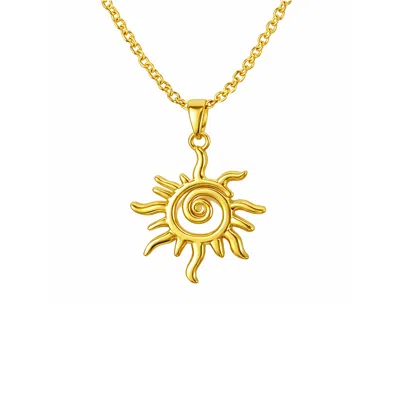 The Gala Women's Gold Spiral Sun Pendant Necklace