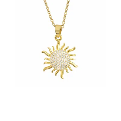 The Gala Women's Gold Sunburst Pavé Pendant Necklace