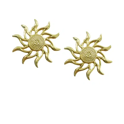 The Gala Women's Gold Sunburst Statement Stud Earrings