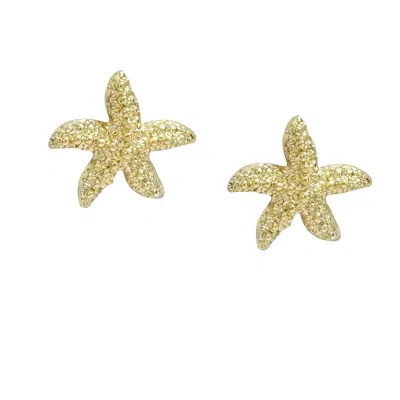 The Gala Women's Gold Textured Starfish Stud Earrings