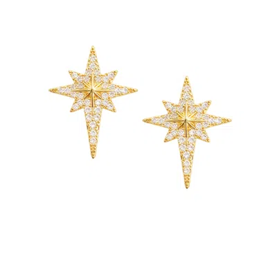The Gala Women's Gold-tone North Star Pavé Stud Earrings