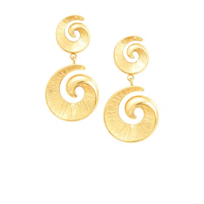 The Gala Women's Gold-tone Spiral Disc Drop Earrings