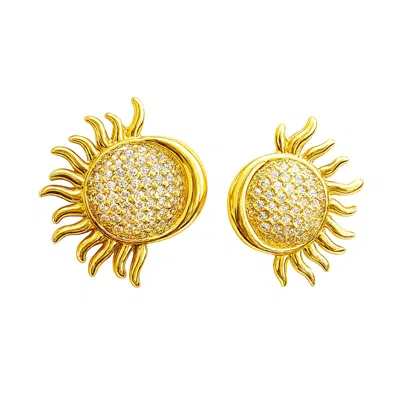 The Gala Women's Gold-tone Sun & Crescent Stud Earrings