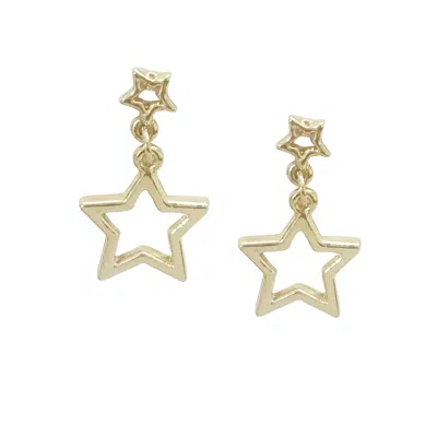 The Gala Women's Gold Twin-star Link Drop Earrings
