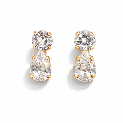 The Gala Women's Golden  Crystal Drop Earrings