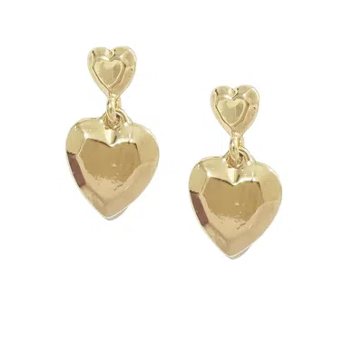 The Gala Women's Golden Heart Drop Earrings