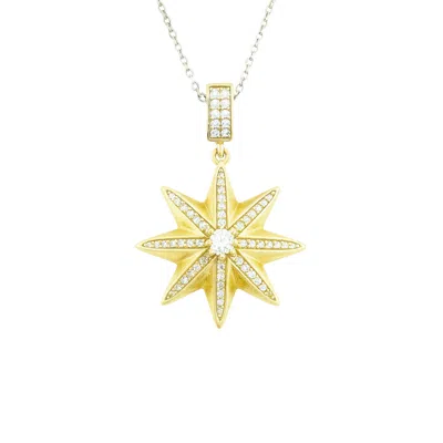 The Gala Women's Golden North Star Crystal Pendant Necklace