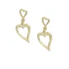 The Gala Women's Golden Twin-heart Drop Earrings In Gold