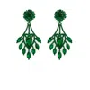 The Gala Women's Green Emerald Chandelier Cluster Earrings In Green