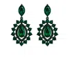 The Gala Women's Green Emerald Marquise Halo Earrings In Green