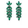 The Gala Women's Green Emerald Vine Drop Earrings In Green