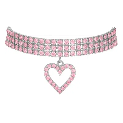 The Gala Women's Pink Heart Choker