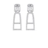 The Gala Women's Silver Astra Geometric Crystal Drop Earrings In Silver