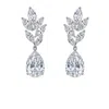 The Gala Women's Silver Aurelia Marquise & Teardrop Crystal Earrings In Blue