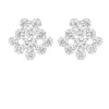 The Gala Women's Silver Blooming Cluster Statement Earrings In White