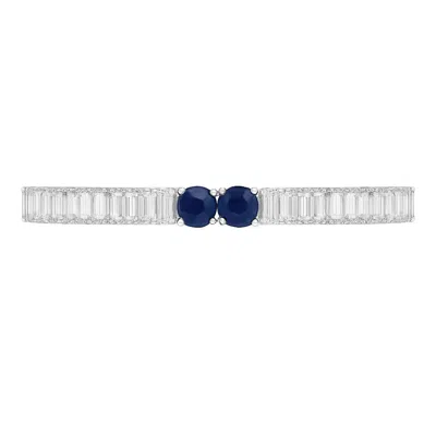 The Gala Women's Silver / Blue Twin Sapphire Bracelet In Multi