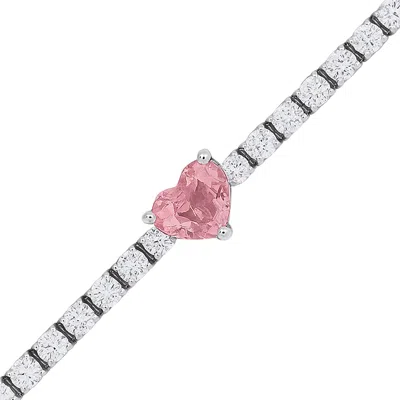 The Gala Women's Silver Blush Heart Bracelet