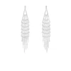The Gala Women's Silver Cascading Fan Crystal Fringe Earrings In Silver