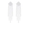 The Gala Women's Silver Celeste Diamond-cluster Tassel Earrings In Silver